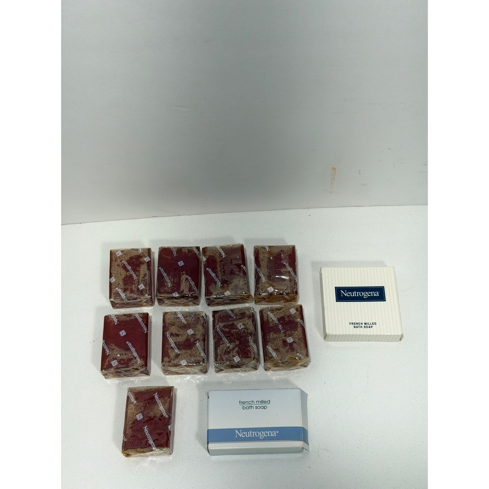 Neutrogena French Milled Bath Soap Lot 11 Travel size Bars Amber Soap Vintage